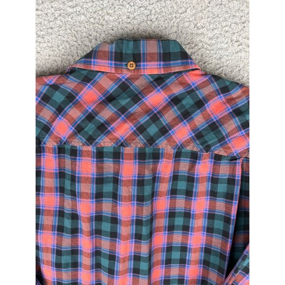 Men's Duluth Trading Co Long Sleeve Plaid Flannel Button Up Shirt Pink XL Tall - Picture 9 of 11